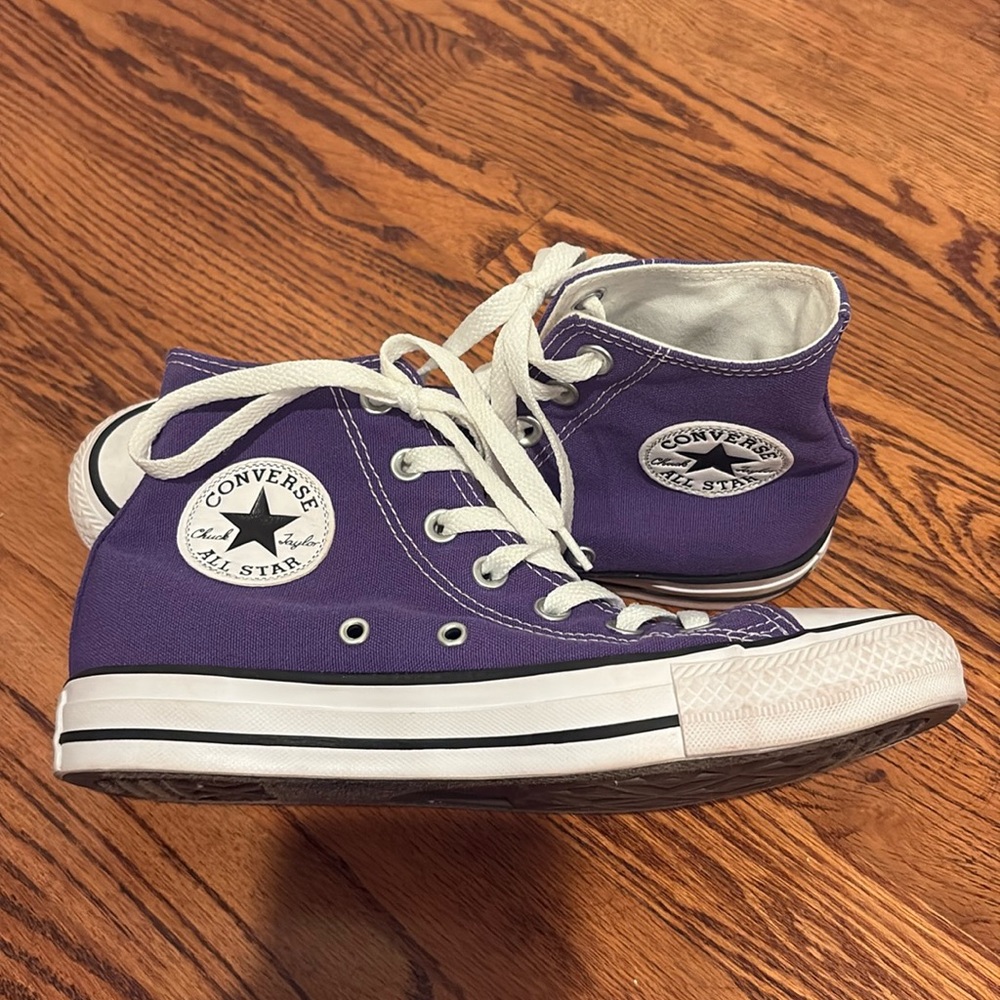 Purple High Top Converse Sneakers
